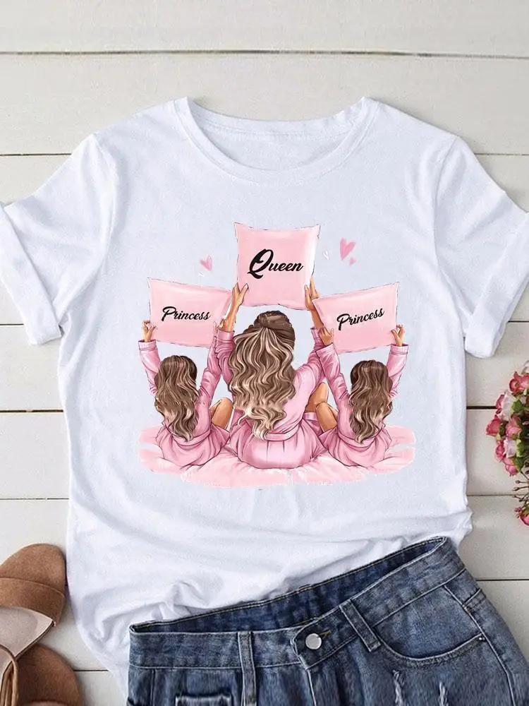 Cute Mom Womens ShortSleeved Printed Modal Shirt European Style Summer Fashion Personality Top for Women Modal fabric