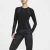 Nike Dri-Fit Running Division Casual Comfortable Versatile Long Sleeve Fitness Top Women tops Black FV6419-010