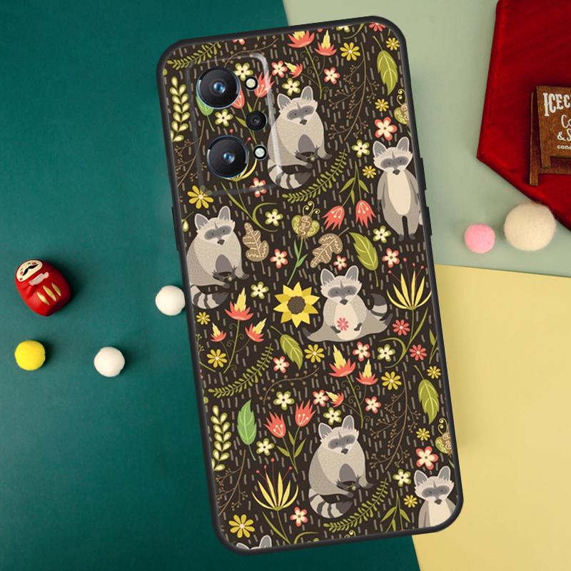 Cartoon Raccoon Kawaii For Realme 10 11 12 13 14 Pro Plus C67 C65 C63 C61 C55 C53 C51 C35 C71 C75 GT7 15 Pro Case