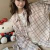 Korean Pink Plaid Shirt for Women, Spring/autumn New Style, Loose, Lazy, Casual Long-sleeve Shirt, Chic Top