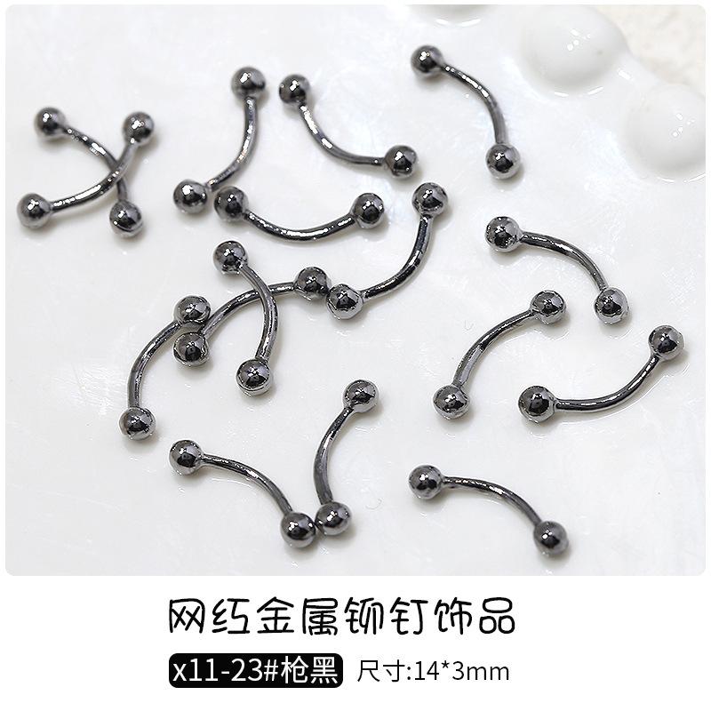 10Pcs Metal Nail Studs 3D Alloy Nail Charms  Silver Mixed Shapes Nail Art Decorations DIY Manicure Accessories