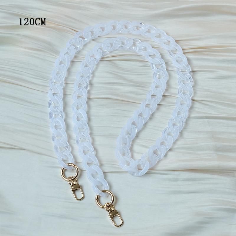 New Phone Accessory Detachable Parts Chain White Crossbody Resin Luxury Strap Amber Phone Case Chains Acrylic Shoulder Hanging Chain