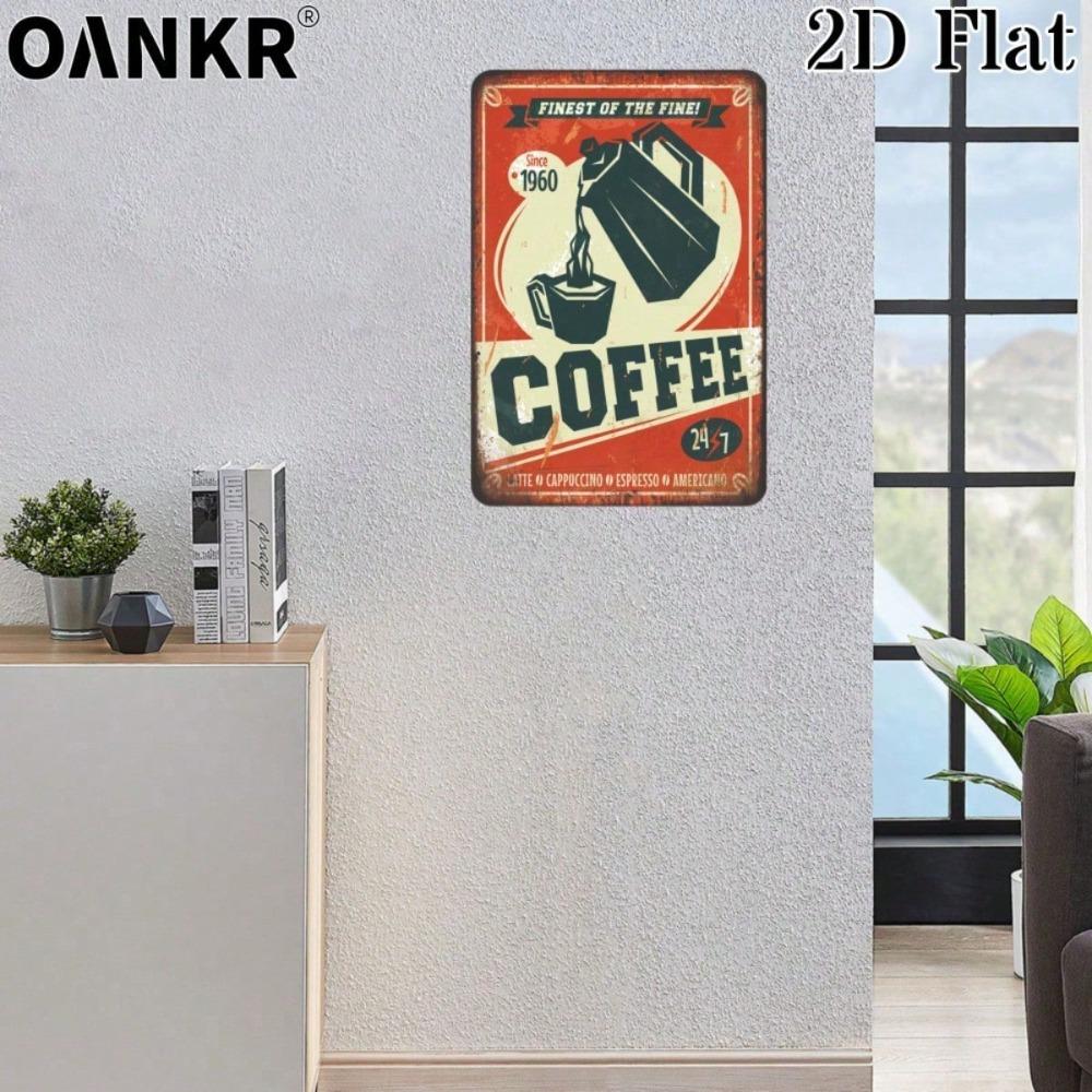Vintage Coffee Art Metal Tin Sign 12x8 Inch, Finest Coffee Plaque, Retro Cafe Wall Decor for Home Bar Garage Man Cave