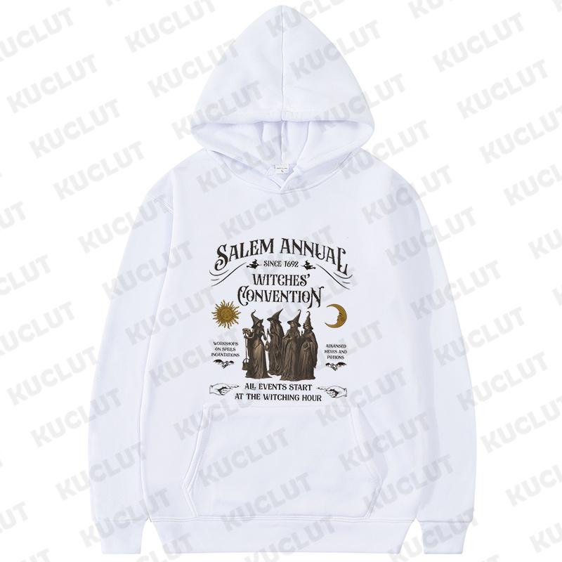 Salem Witch Hoodies for Women Vintage Funny Halloween Sweatshirts Long Sleeve Trendy Spooky Season Graphic Hoodies Retro Hoody