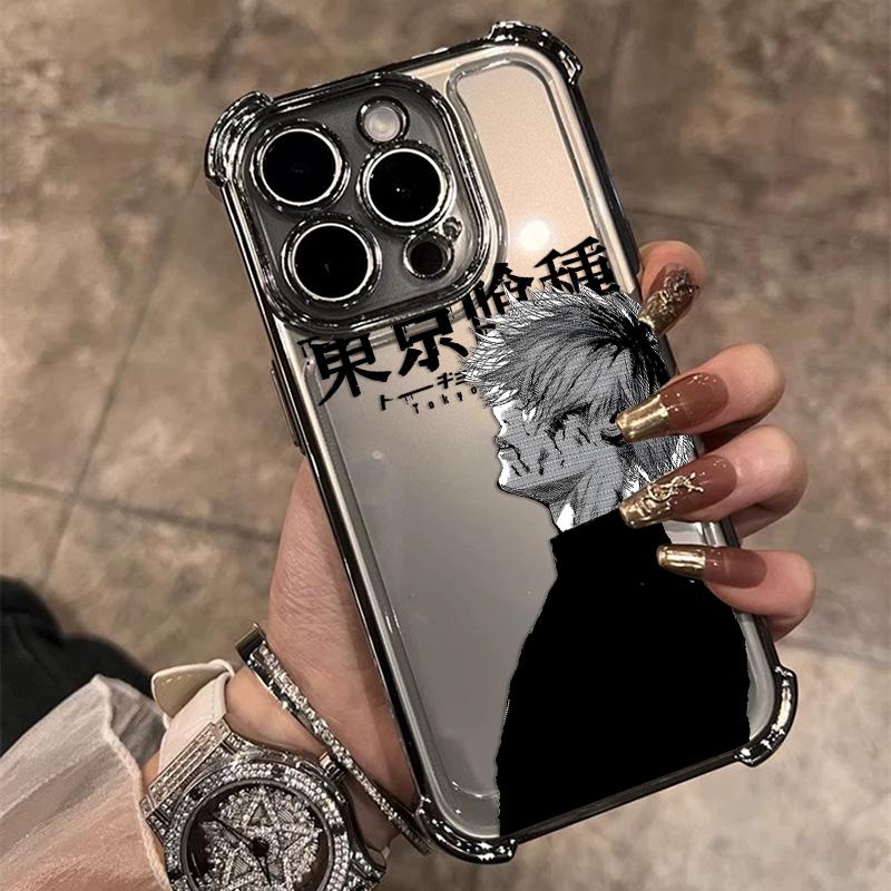

New Cool T-Tokyo Ghoul Anime Plating Phone Case For iPhone 17 17e 16 15 14 13 12 11 Pro Max X XR XSMax Mini Air Plus Anti-Fall iPhone 15 Plus