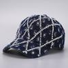 Fashion New Hat Women's Hole-encrusted Diamond Denim Baseball Cap Leopard Print Rhinestone Fashion Cap Batch