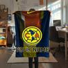 1PC Custom Name Club America Patterned Flannel Blanket Suitable For All Seasons for Home Decor Warmth and Comfort Gifts Holiday Present