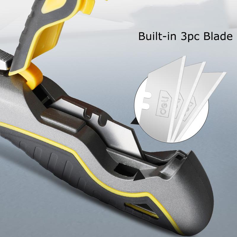 Deli Heavy-duty Stable Retractable Art Utility Knife Zinc Alloy Cutter Professionnel Wallpaper Wrap Faca Art Supplies Stationery