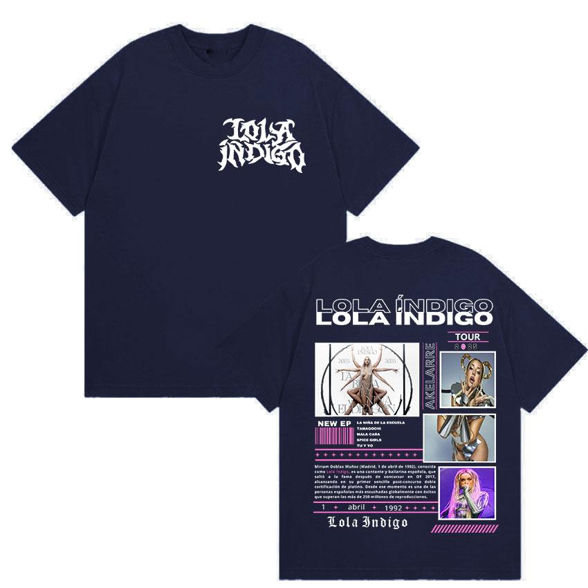 Singer Lola Tour Indigo Merch Graphic Tshirt Unisex Women Retro Fashion Harajuku T Shirts Tops  Cotton Short Sleeve Tees