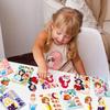 8 Styles/bag Princess Face Swap Set Stickers Cartoon Cute Children Baby Puzzle DIY Early Education Puzzle Stickers