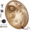 VEVOR Tambor Handpan 55,9 cm 9 Notas Ré Menor Tambor de Mão de Aço com Baquetas para Adulto