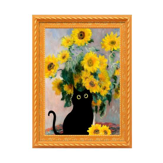 Wooden Frame Cat Refrigerator Magnet Vintage 3D Frame Cat Fridge Magnet Home Kitchen Office Decoration Cat Lover Gift