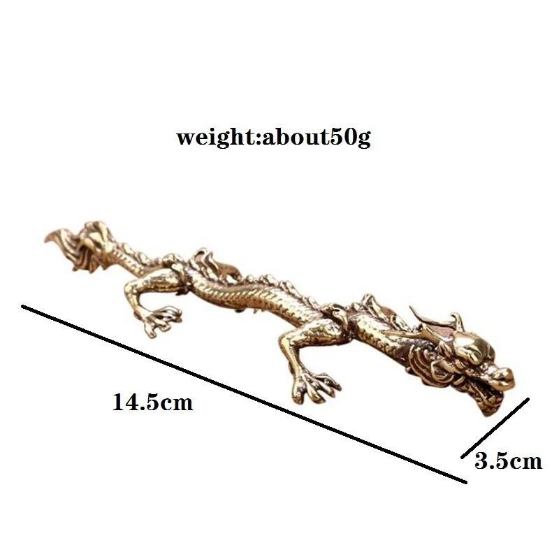 Zodiac Dragon Ornament Antique Bronze Beard Dragon Statue Vintage Brass Animal Miniature Figurines Desk Decor Crafts