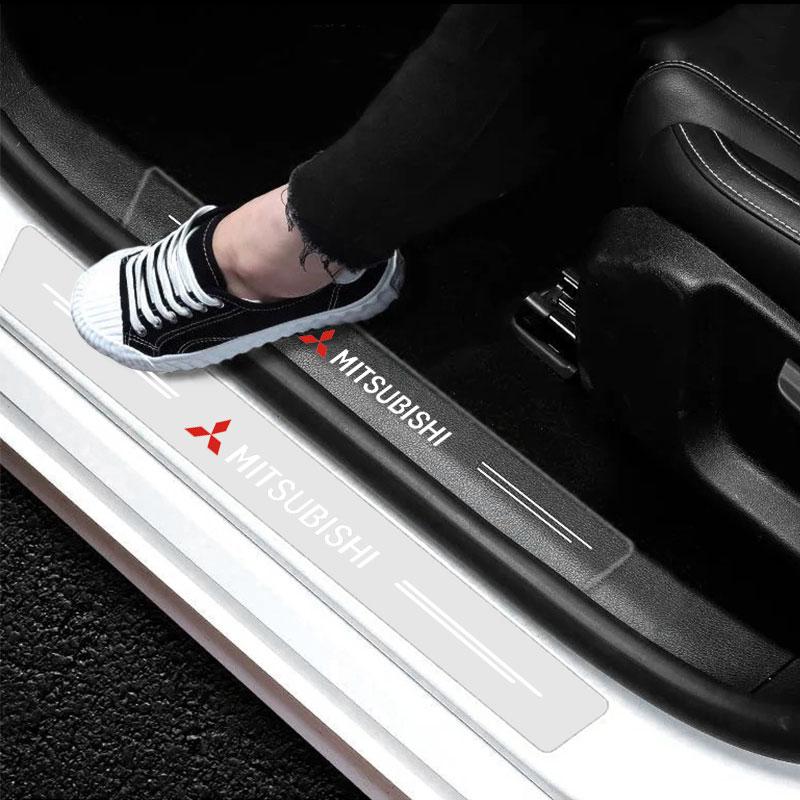Car Threshold Protector Transparent Decorative Badge Sticker For Mitsubishi Asx Lancer Outlander Pajero Ralliart Car Accessories