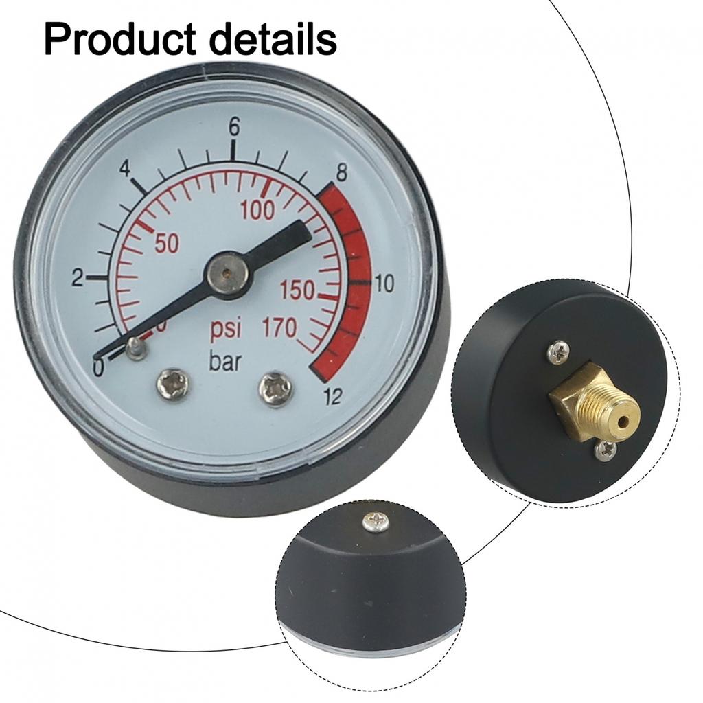 Industrial Grade Air Compressor Gauge 0 170 PSI/ 0 12 Bar Easy To Read