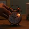 1 Pcs Alarm Clock Vintage Retro Silent Pointer Clocks Round Number Dual Bell Loud Alarm Clock Bedside Night Light Home Decors