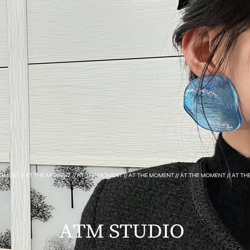 

Фабричные Большие Товары Ван Фэй Тот же Стиль Серьги-Крекеры с Креветками Серьги-Пружинки в Виде Змеи Гала-Концерт Весеннего Фестиваля Звезда Преувеличенные Серьги Серьги 925 silver needle-sea salt Blue -5*5.5cm thickened