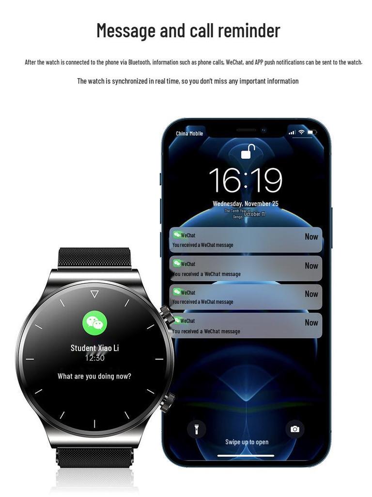 2025 GT4 Smartwatch: Bluetooth Calling & Music, Heart Rate & Blood Pressure Monitoring, Multifunctional Sports Pedometer