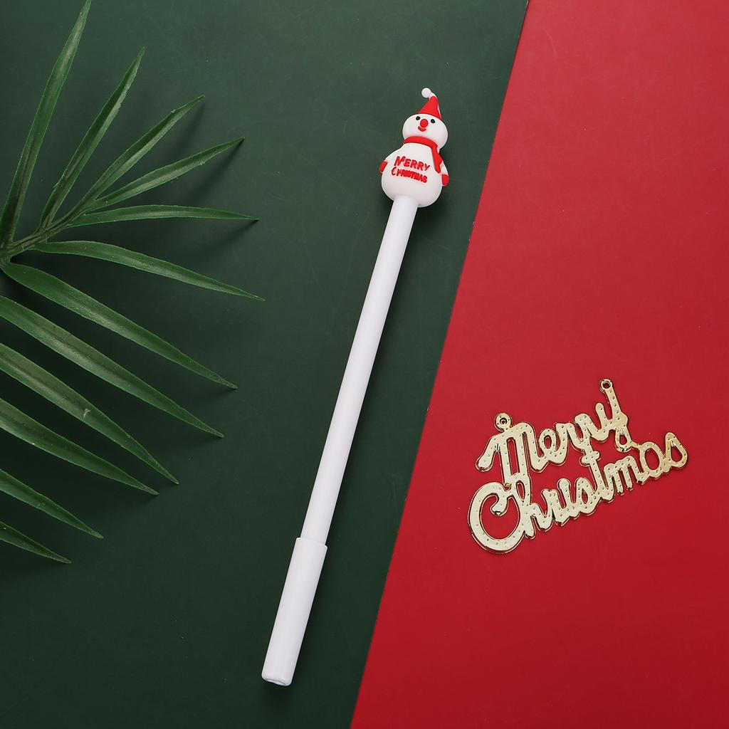 8/ 20PCS Cartoon Santa Claus Xmas Tree Deer Pen Merry Christmas Gifts 0.5mm Black Stationery Writing Tool Graduation Season Back To School
