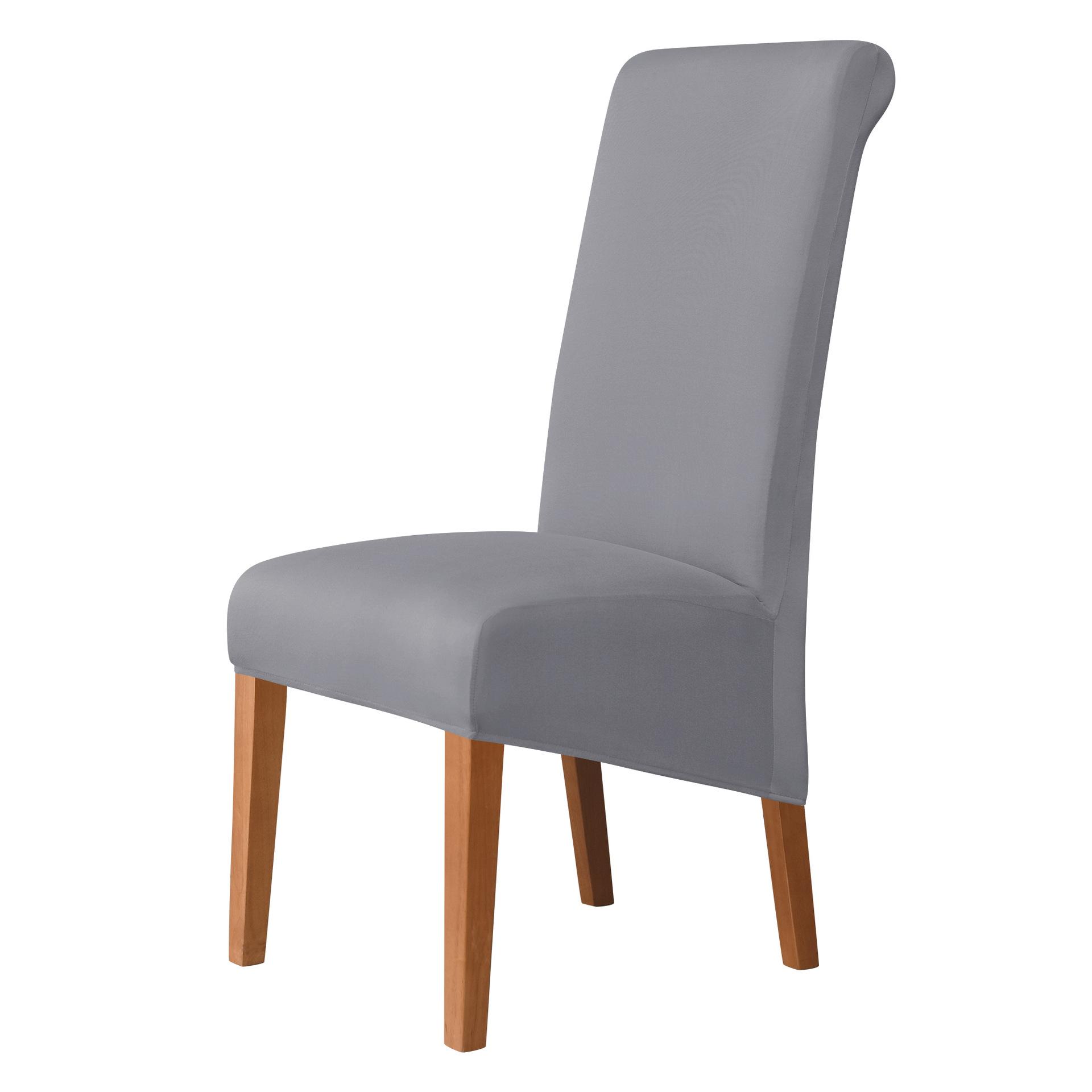 

Сплошной цветной чехол на стул с высокой спинкой, размер XL, высокая эластичность, гладкие тканевые чехлы на стулья для столовой, кухни, эластичный домашний декор 1pc