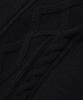 Soundslife Zigzag Cable Collar Knit Zip-Up Black