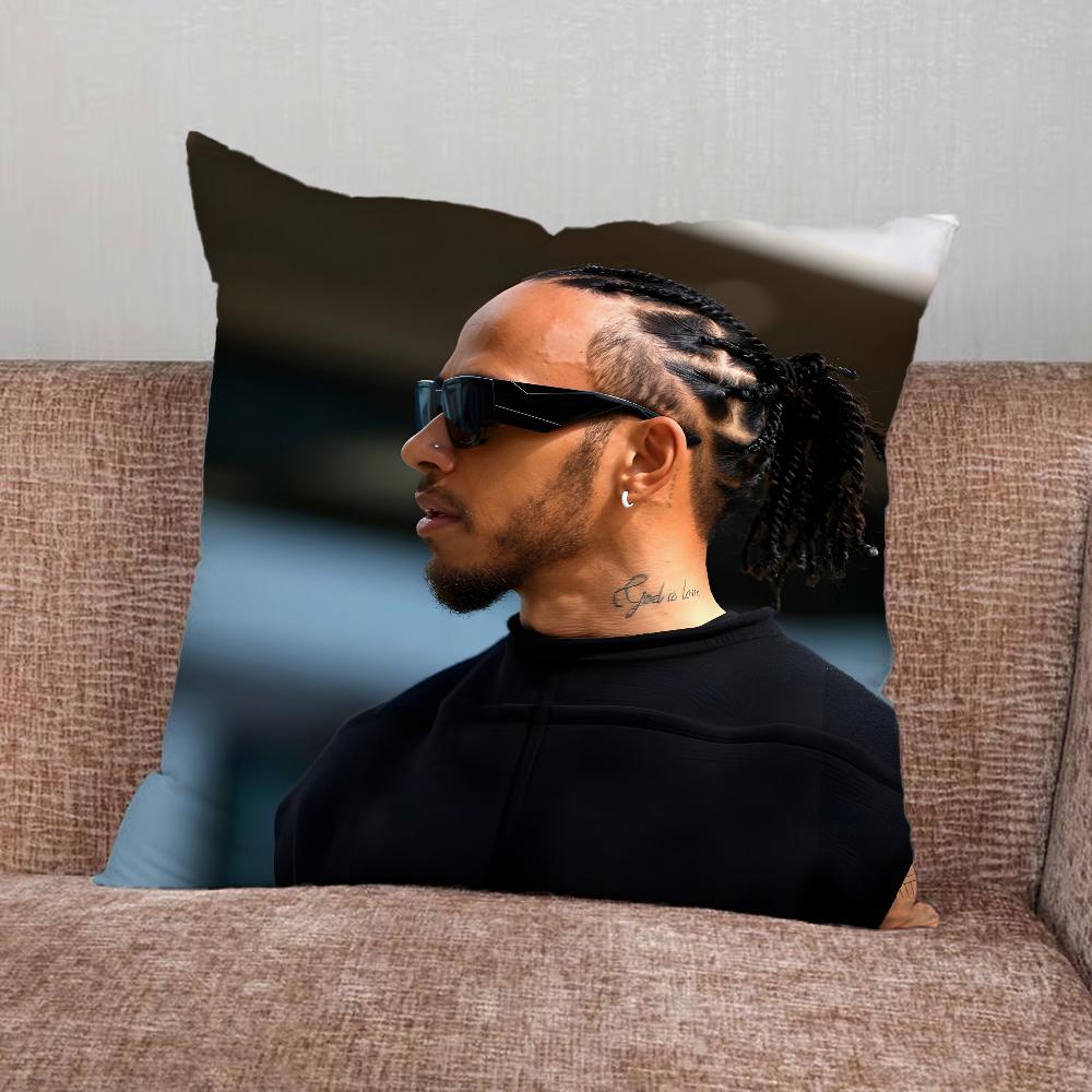 Racing 44 L-Lewis H-Hamilton Pillow Case For Home Bedroom Car Office Decoration Living Room Sofa Cushion Cover Suitable