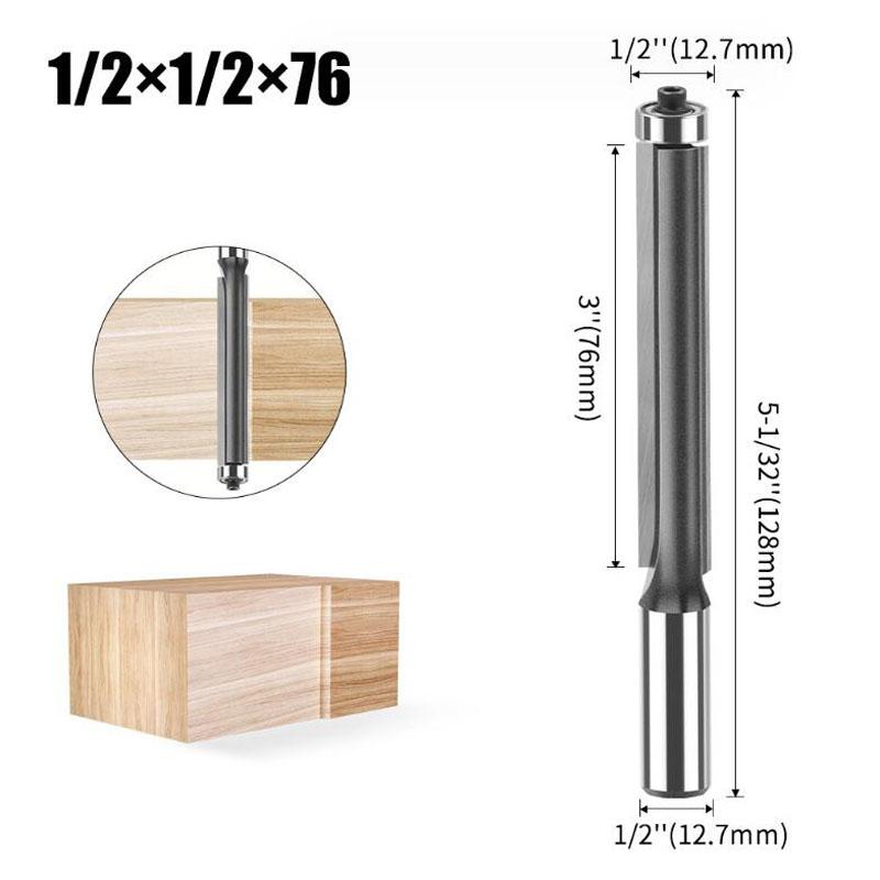 Στέλεχος 1/2 ιντσών 12mm 1/2 ιντσών Extra Long Straight Bit Router Routing Flush Trim Bits Wood Frile Cutter Εργαλεία ξυλουργικής