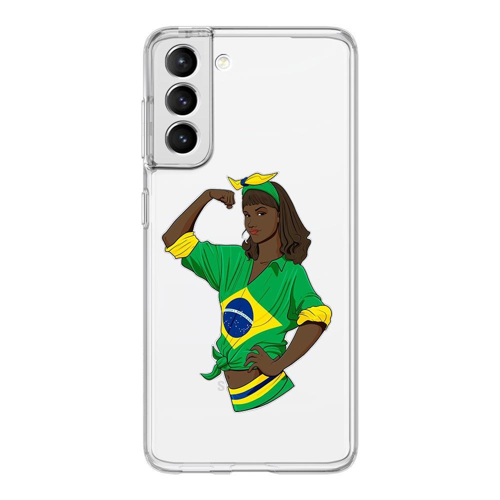 Brazil Brazilian flag Football Phone Case For Samsung Galaxy S23 S22 Ultra S20 S21 FE 5G S10 S10E S9 S8 Plus 4G Soft Clear Cover