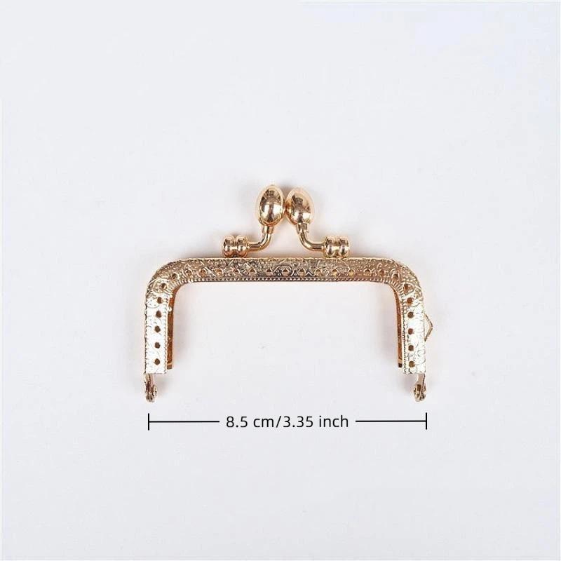 1 Stück 8,5-20 cm Metall Gold Geprägter Taschengriff Geldbörsenrahmen Kussverschluss für Damen-Handtasche Geldbörse DIY Handgefertigte Taschen Zubehör