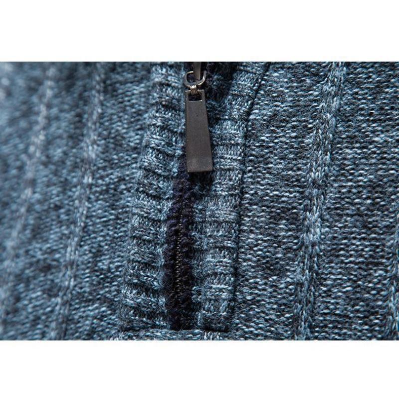 New Men's Sweater, High Street Pile, Pile Collar Pullover, Knit, Solid Color Base Layer