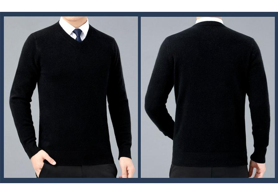 2025 Herren V-Ausschnitt Kaschmirpullover: Dick, Warm, Business Casual für Herbst/Winter