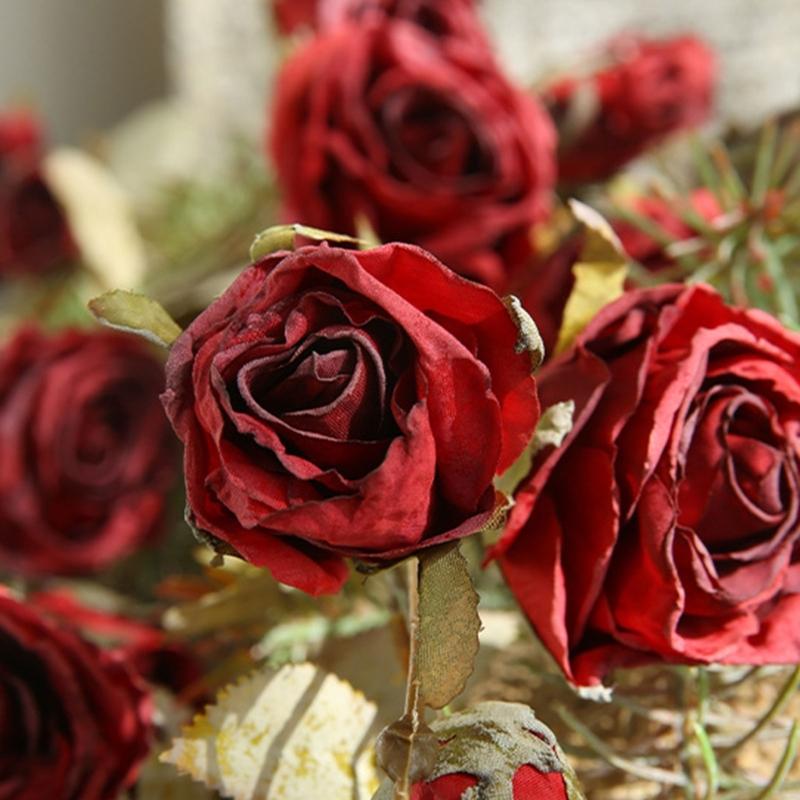 Vintage Styles Rose BouquetRose Flower Props Beautifully Crafted Fakes Flower Ornament Realistic Flower for Indoor Decor