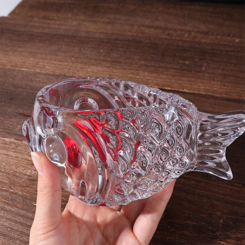 3D Fish-shaped Glass Thick Wine Glass Creative Smoothies Bowl  Cold Drink