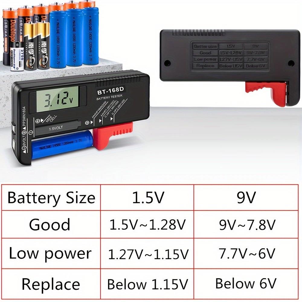 Battery Testers Universal Digital Battery Tester For AAA AA C D 9V 1.5V 3.7V Small Button Cell Battery Tester Volt Checker For All Household