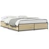 VidaXL Bed Frames Sonoma Oak 120x200 Cm Engineered Wood and Metal, Bed, Guest Bed, Double Bed, Bedroom Furniture 3279848