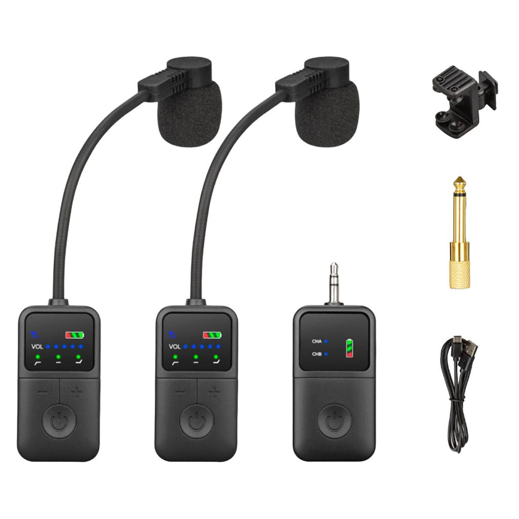 Instrument Microphone Rechargeable Adjustable Clip-On Pickup Violin Performance Wireless Microphone for Live Stage Performances