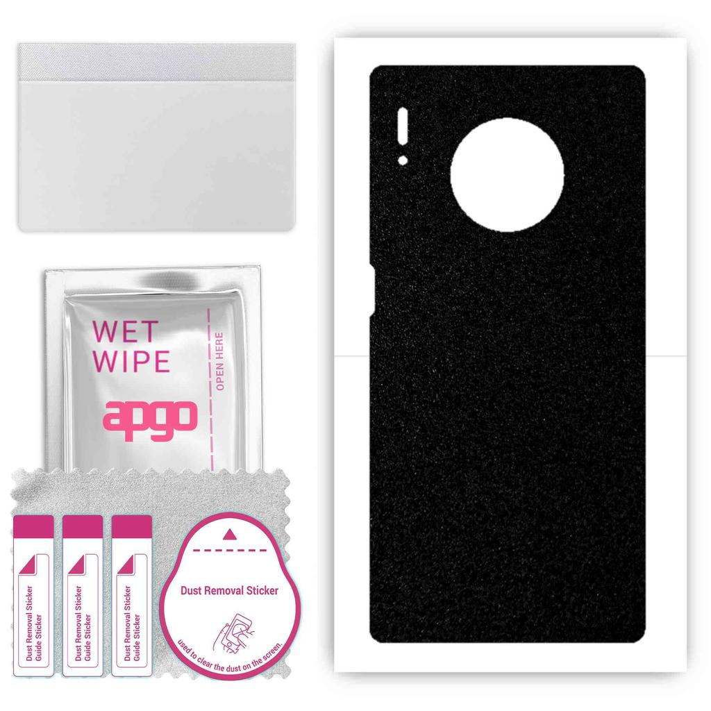 apgo Protective Skin Sticker for the back compatible with Huawei Mate 30 Pro 5G, Wrap Film, Foil, Vinyl - Pattern Matte Black