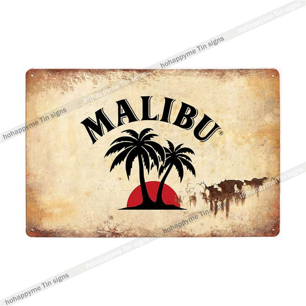 Segno di Latta Malibu Rum Pittura Metallica Targhetta Per Bar Pub Club Caffè Decorazione Adesivo Murale Poster Famiglia Targhe 20x30cm