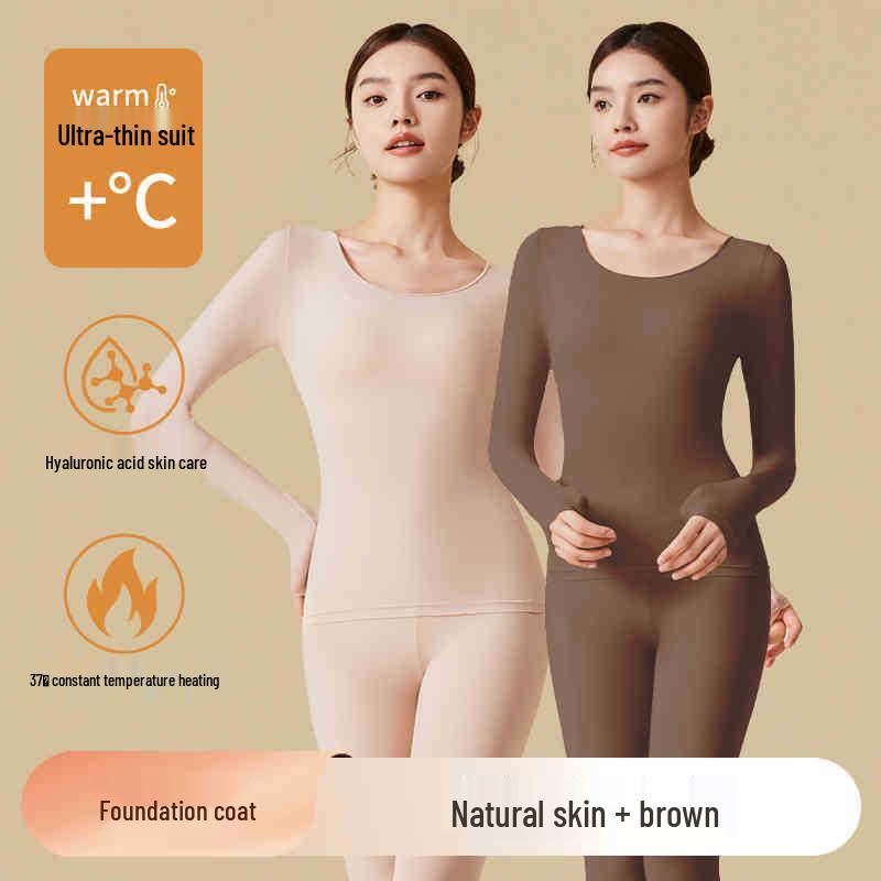 Women's Ultra-thin Heating Hyaluronic Acid Base Layer Set - 37°C Constant Temperature Autumn Wear