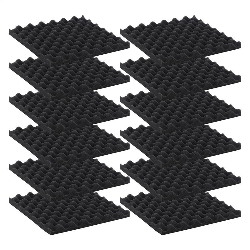 

Sound Absorbing Foam 12X Studio Foam Panels Soundproofing 11.8 X 11.8 X 1.3 Inch High Density Fire Resistant Recording Studio чорний