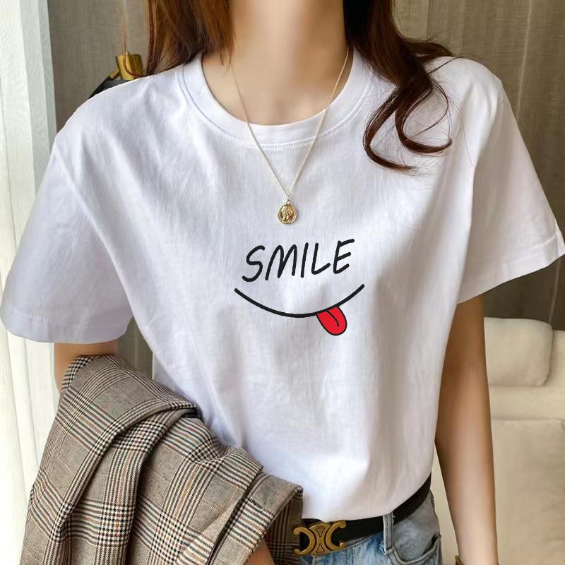 

Tulip Women s Short-Sleeve Loose Cotton Slim-Fit T-Shirt - Trendy Summer 2025 Design L
