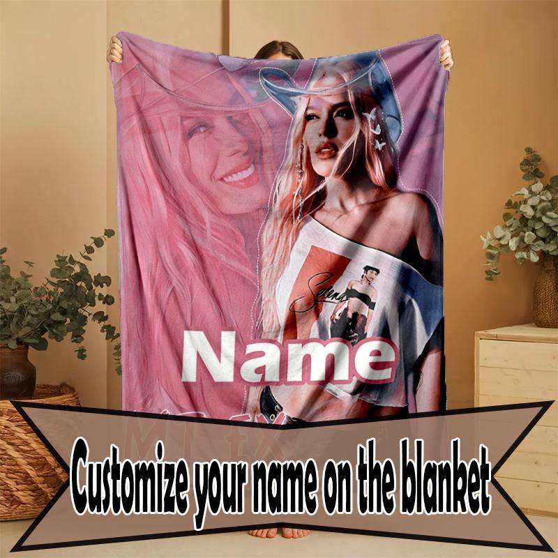 Custom Name Personalized Karol G Print Blanket, Home Decor, Bedroom, Sofa, Camping, Couch, Gifts for Birthday Christmas