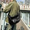 Soft Dumpling Shaped Bag Leather Travel Shoulder Bag Simple Japanese Style Crossbody Bag  Unisex