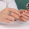 Natural Opal Heart Ring 925 Sterling Silver Gemstone Fine Jewelry for Women Birthday Anniversary Party Gift