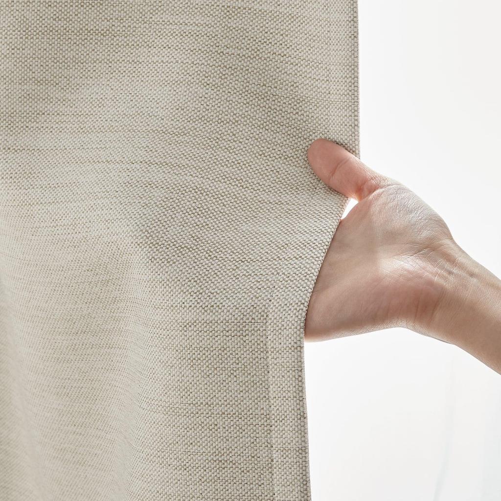 MUJI and width 100 x length 135 beige 84759109 Flame-retardant light-blocking double-weave non-pleated curtains, cm,