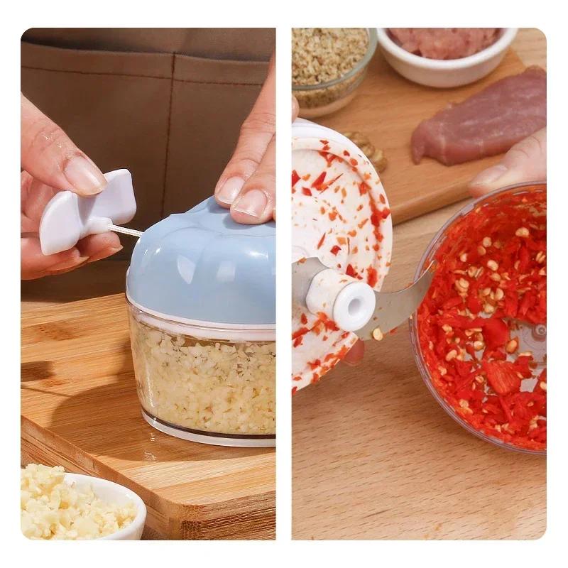 Mini Tritatutto per Alimenti Aglio Verdure Tritatutto Mincer Frullatore Pressa Gadget da Cucina Portatile Multifunzionale Macchina per Cipolle Verdure
