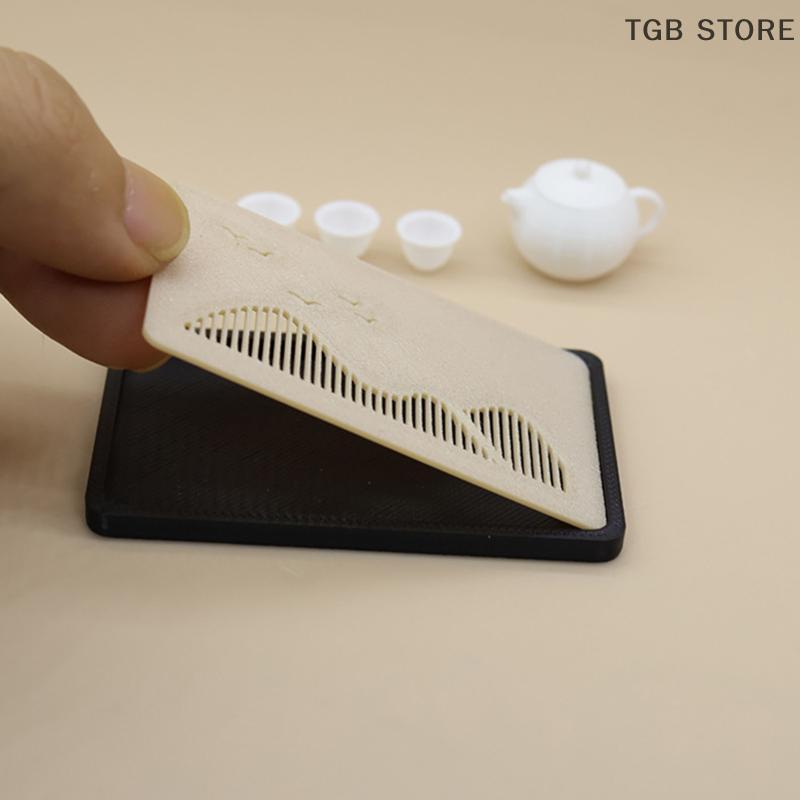 1/12 Mini Teapot Teacup Drain Tray Set Model Micro Scene Decoration Accessories Pretend Play Toys