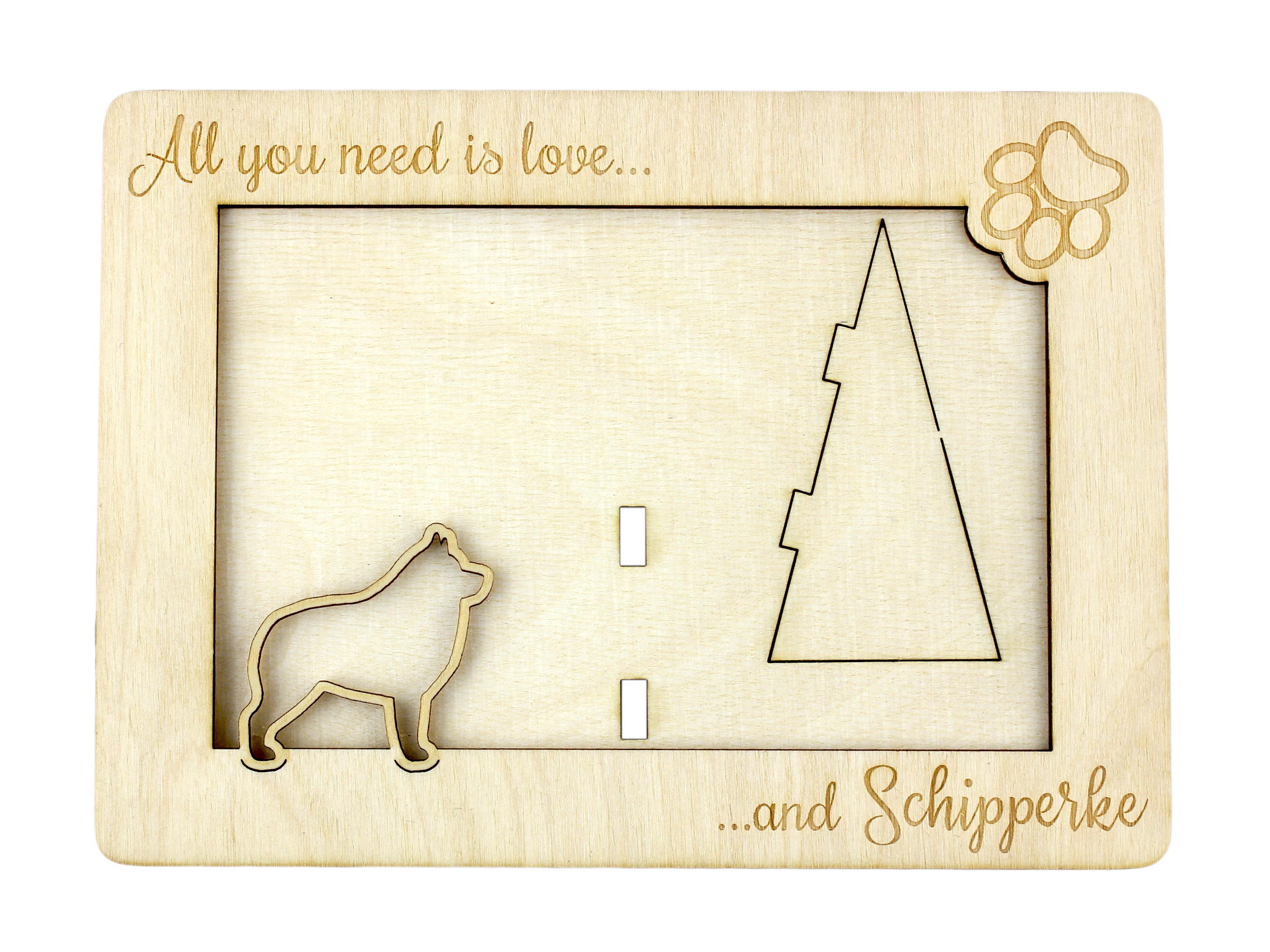 

Schipperke, Little Black Devil, Little Captain - Photo frame, engraved wooden frame, a lovely gadget for the dog lover by Art-Dog