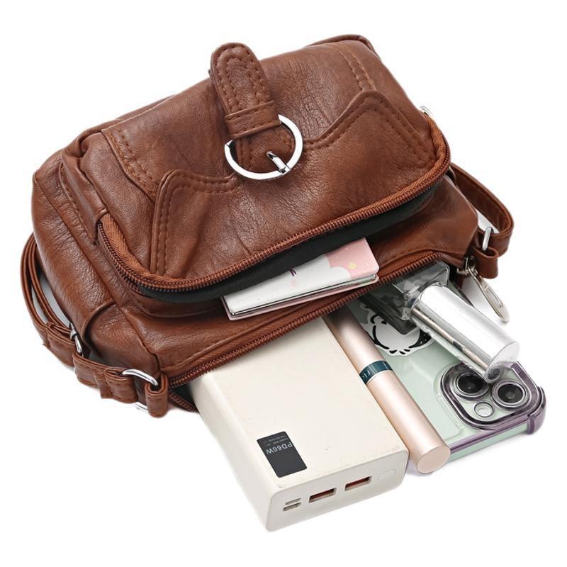 New simple casual women's bag middle-aged mother large-capacity multi-pocket practical shoulder messenger bag