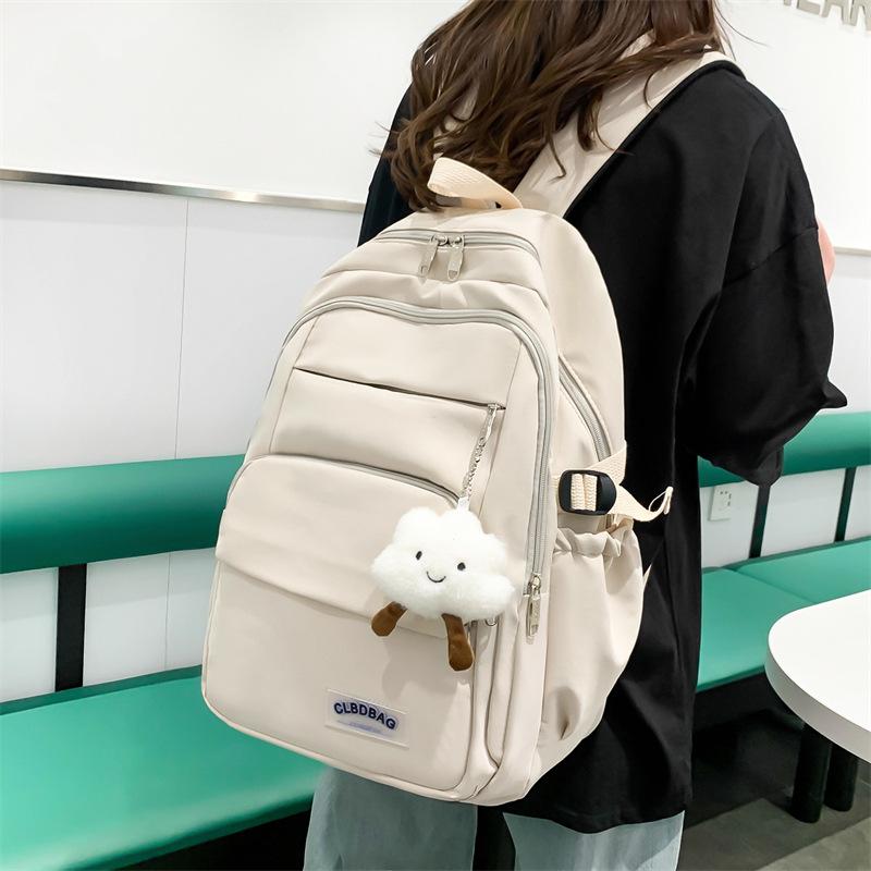 

New college student schoolbag junior high school campus male and female couples backpack backpack білий